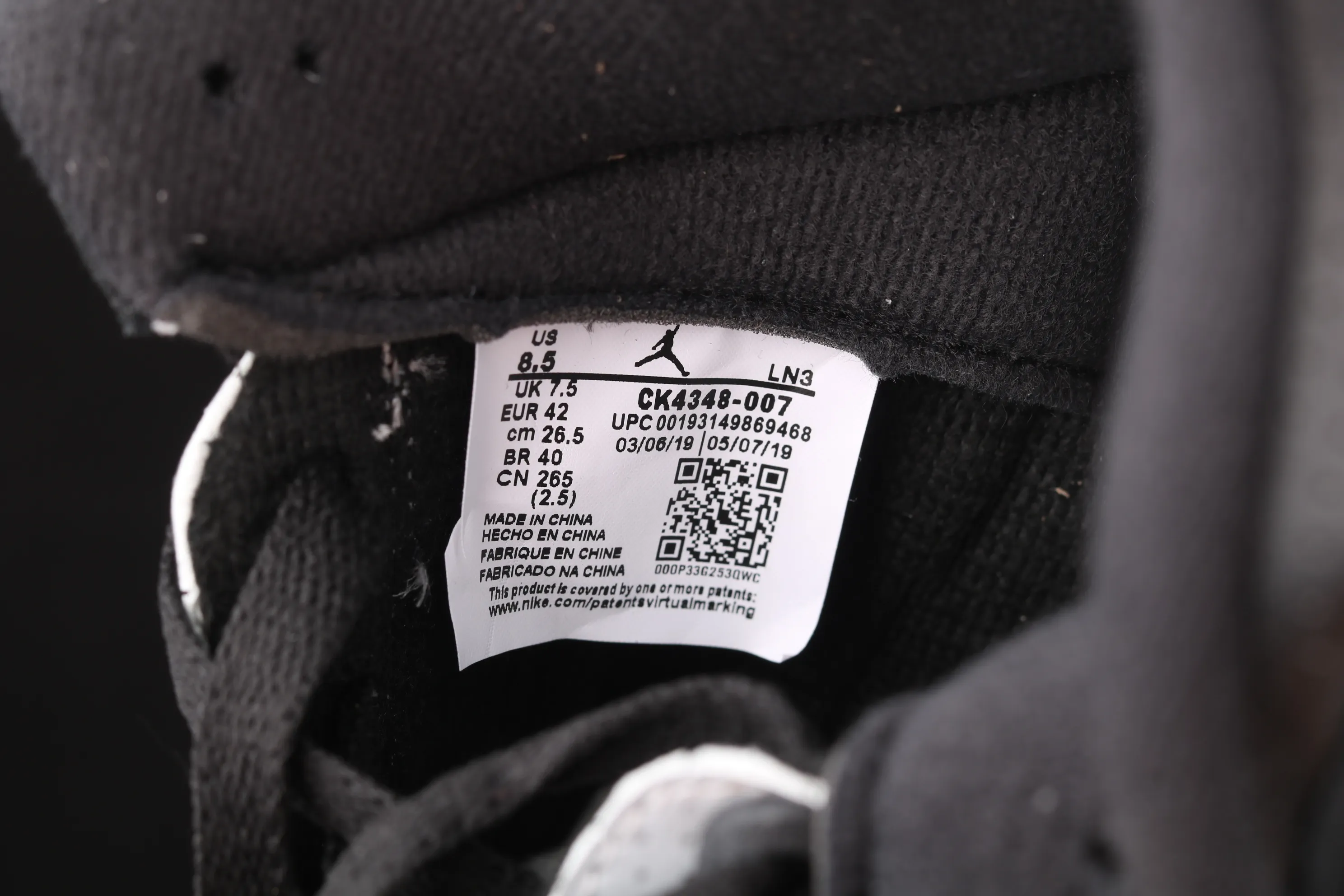 All categories Air Jordan Jordan series basketball shoes Air Jordan 3 Air Jordan 3 Retro Tinker AJ3 Joe 3 reflective black cement CK4348-007